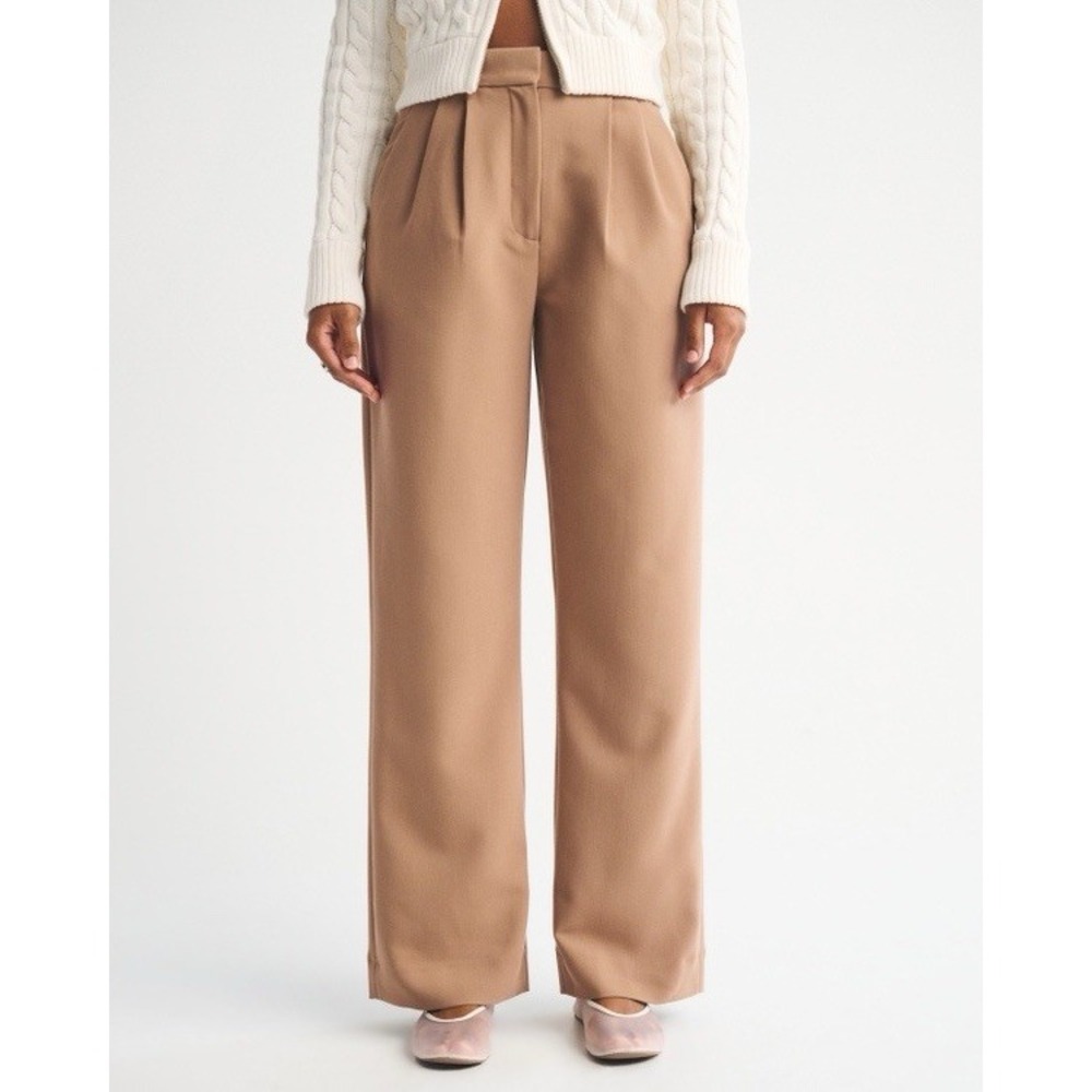 A&F Abercrombie Womens Sloane Tailored Wide Leg Pant Size 28/6L Brown